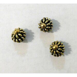 Vintage Gold Tone Dome Buttons Set Of 3 Unique Acrylic Design